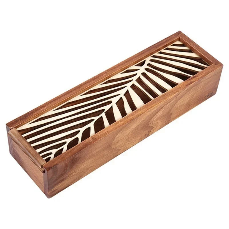 Retro Hollow Wooden Pencil Box Portable Storage Box Student Cute Multifunctional Stationery Desk Accessories School Supplies Qme 2
