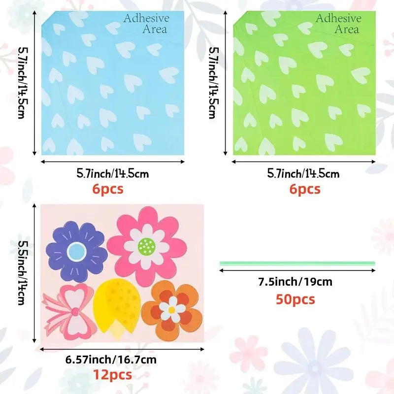DIY Floral Card Making Kit - Easy Assembly Bouquet Craft for Greeting Cards - Perfect Handmade Gift for Teachers, Moms & Sisters Qme 12Sets