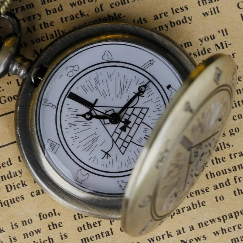 Bronze Strange Vintage Quartz Pocket Watches Necklace Steam Punk Pendant Mens Women Pocket FOB Watch Halloween Gifts Qme