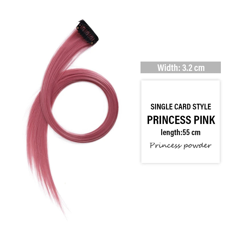 Colored Clip-in Hair Extensions High-temp Matte Fiber Seamless