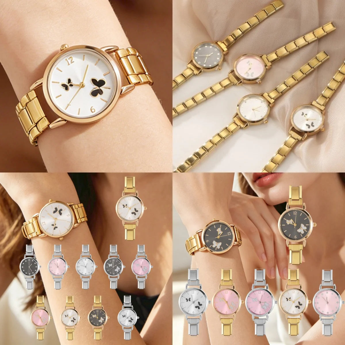 Women's Men High Quality DIY 9MM Width Italian Elastic Charm Stainless Heart Round Zircon Watch Bracelet Bangle For Party Gift Qme