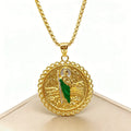 Gold-Plated 60/45cm Simple Round Virgin Mary St. Jude Cross Stainless Steel Necklace for Men Women Daily Party Religious Jewelr Qme 1 45cm