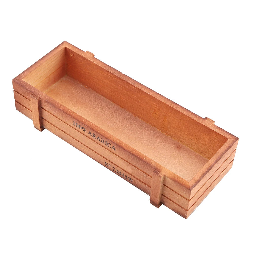 Vintage Wood Flower Planter Box Rectangle Succulent Pot Desktop Storage Tray Rustic Wooden Plant Holder Home Decor Qme
