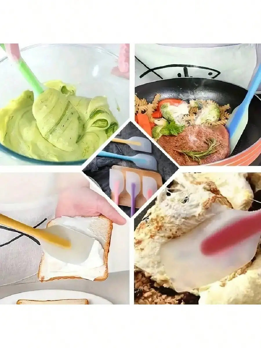1 2 3 4 Mini Silicone Spatula Temperature Resistant Cream Mixing Qme