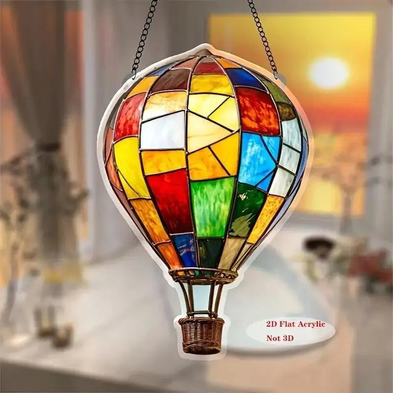 2D Air Balloon Light-collecting Device Flower Window Pendant Garden Qme