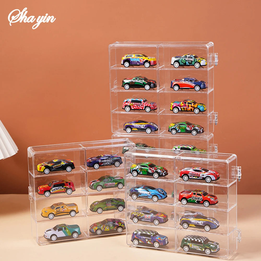 Compact Car Model Storage Display Box, Car Model Dust-Proof Display Stand, Transparent Toy Car Placement Box Qme