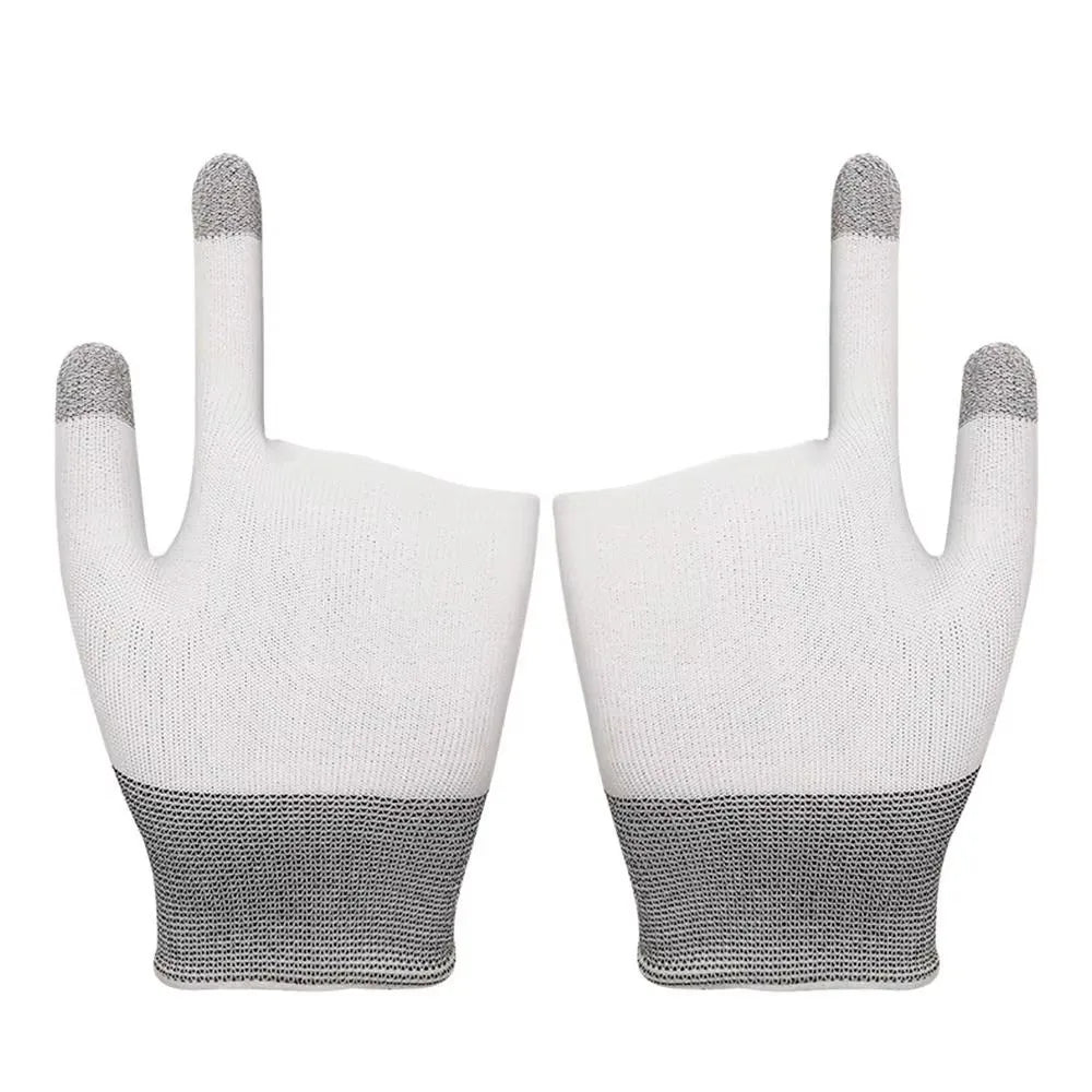 Hand Cover Gaming Finger Sweatproof Breathable Thumb Gloves Touch Qme White