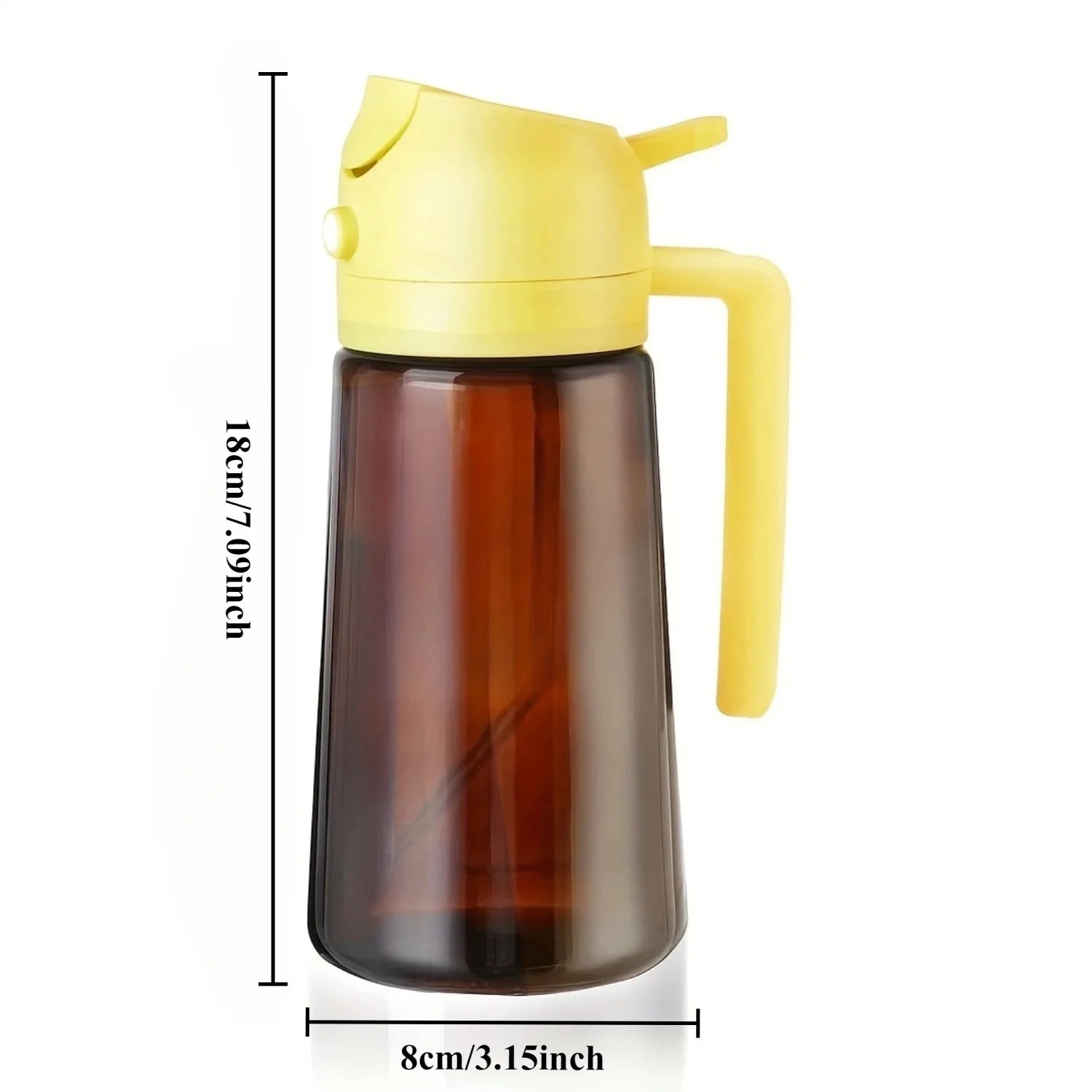 2-in-1 Light Blocking Brown Oil Sprayer Cooking Olive Dispenser Qme Orange Cap