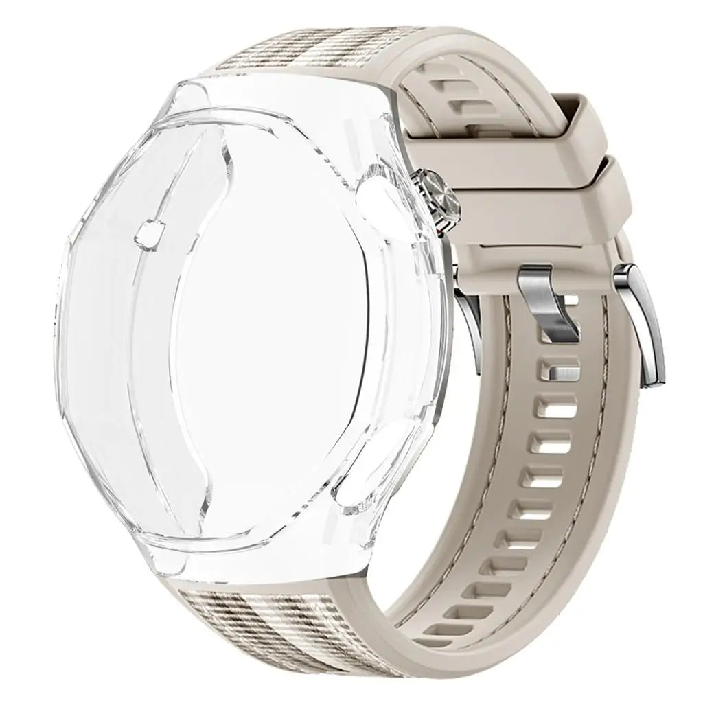 TPU Case+Strap For Huawei GT6 Pro 46mm Soft Silicone+Nylon Woven Bracelet Band With TPU Protector Bumper Shell Cover Qme Star-Tr For GT6 Pro 46mm