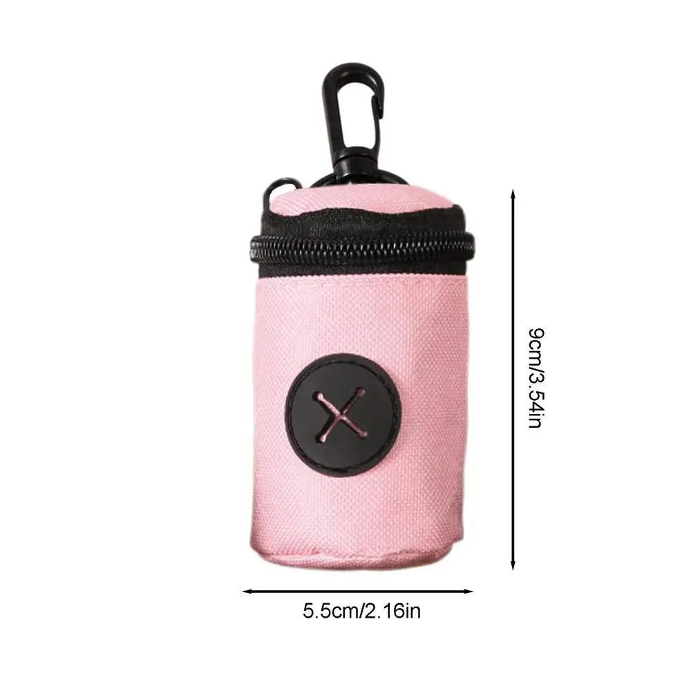 Dog Poop Bag Holder with Zipper Clip Small Pouch Pet Training Poop Bag Dispenser for Pet Puppy Small Medium Large Breed Home Qme Pink