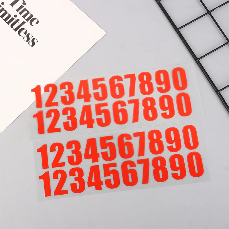 Car Reflective 0-9 Numbers Sticker Temporary Parking Phone Remarks Qme C