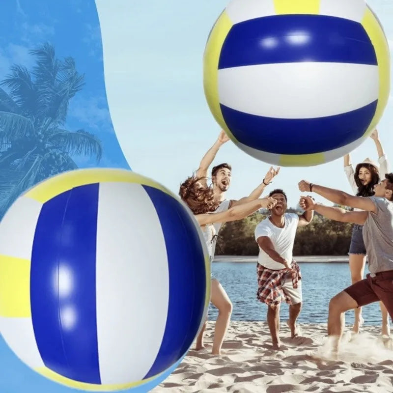 Inflatable Large Volleyball Thickened Giant PVC Beach Ball Outdoor Sports Inflatable Football Toy for Fun Qme