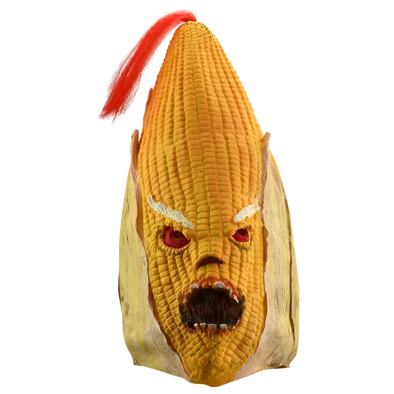 Evil Corn Mask Cosplay Horror Maize Latex Helmet Full Face Novely Headwear Halloween Masquerade Party Costume Prop Qme Corn Mask One Size China Mainland