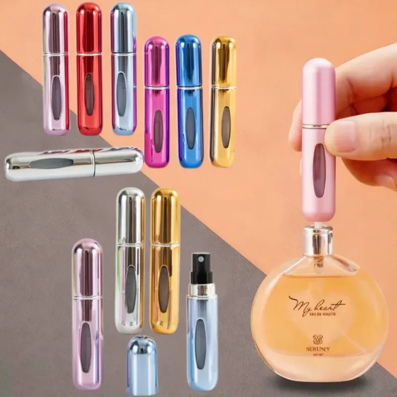1/3/5/10pcs travel Leak portable mini perfume bottle with Bottom Fill Function aluminum refillable 5ml spray bottle Qme