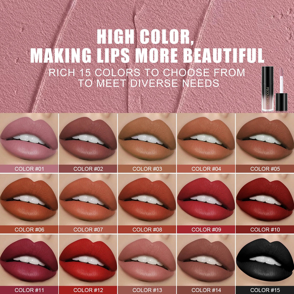 Multiple Colors Matte Velvet Lip Gloss Waterproof Long-lasting Qme