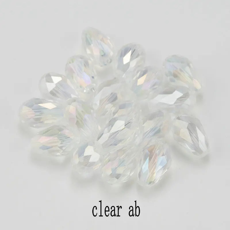 6x8MM 70PCS Faceted Austria Waterdrop Crystal Beads for Jewelry Making Teardrop Glass Beads DIY Bracelet Earring Supplies Qme 12-70PCs