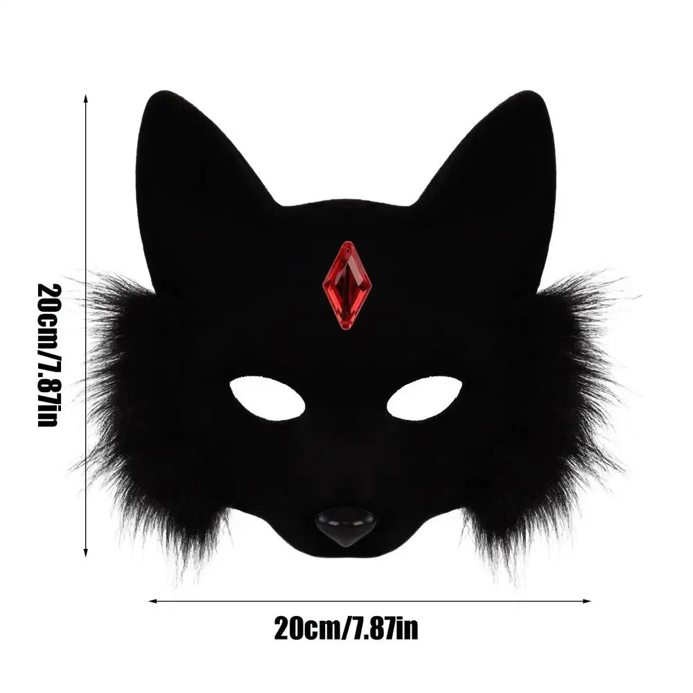 Cosplay Face Cover Realistic Headwear Canine Half Props Adults Kids Qme Black China Mainland