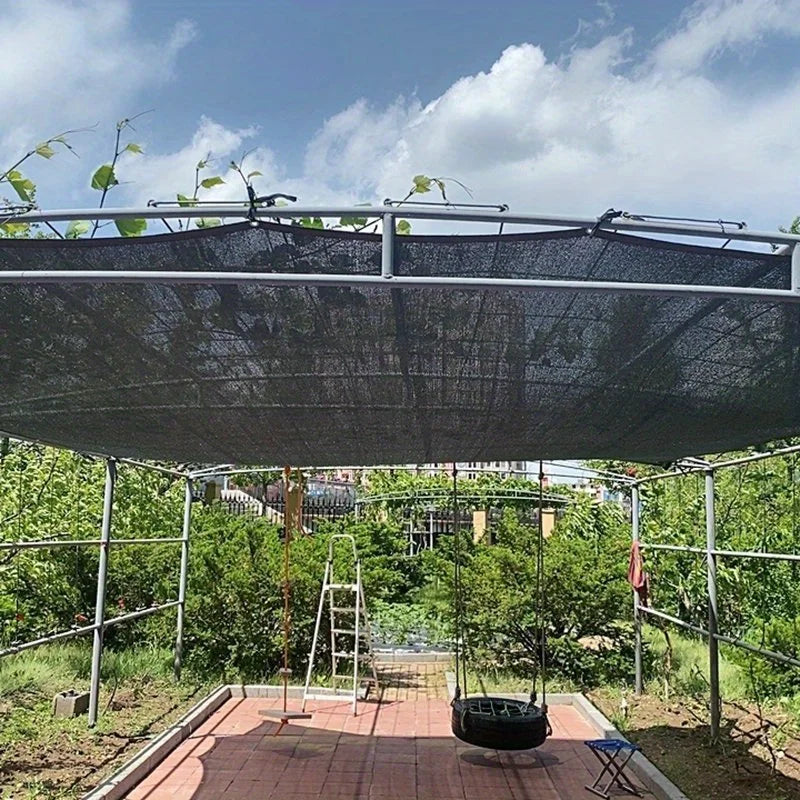 8 Pin Black HDPE Anti-UV Sun Shade Net, Gazebo Shelter Outdoor Pergola Canopy Sun Cover, Agriculture Greenhouse Sunshade Net Qme