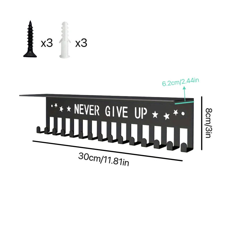 Metal Medal Hanger Holder Wall Mounted Large Capacity Award Race Qme