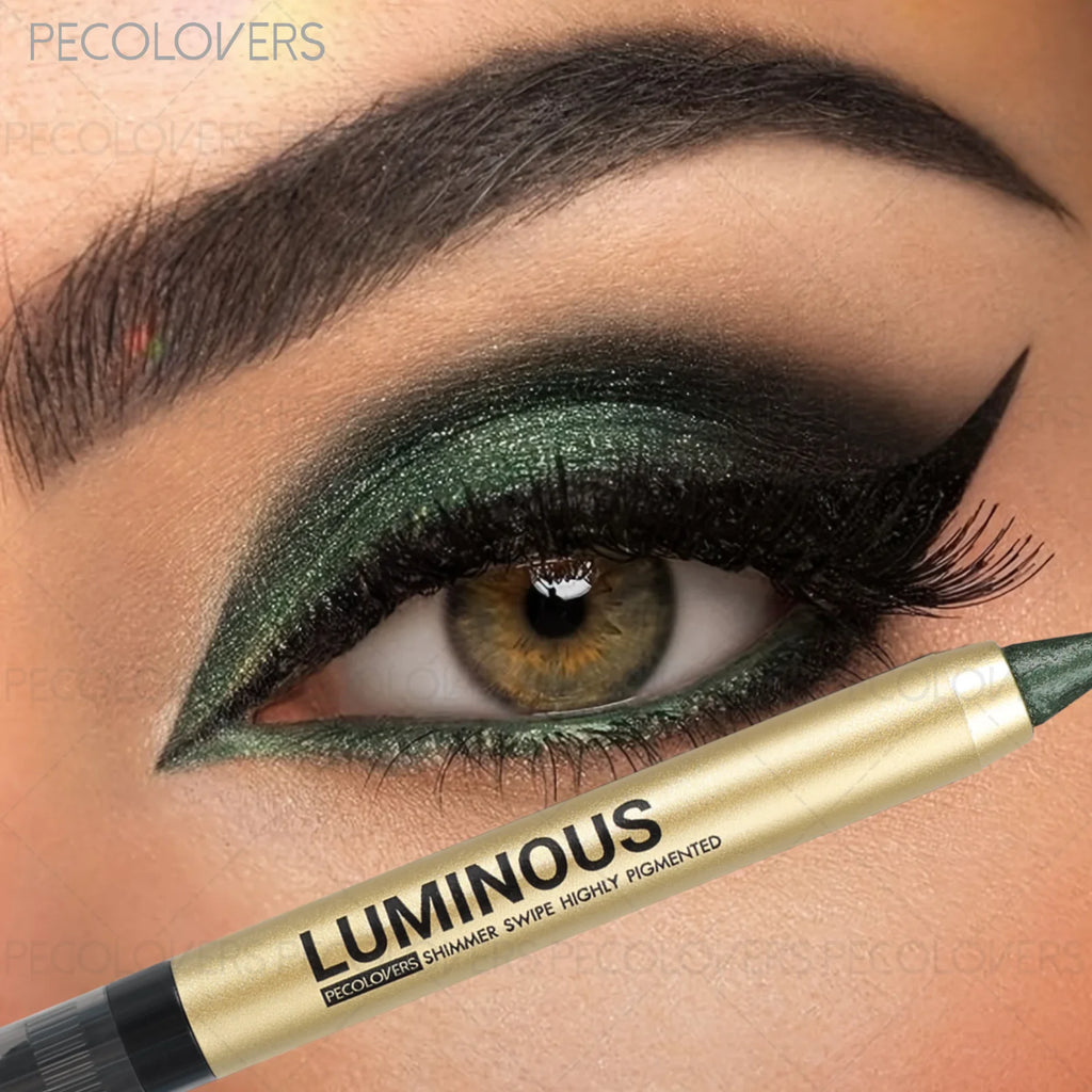 1 Pc Shimmer Eyeshadow Stick, Dual-ended Eyeshadow Pen, with Brush, Eye-catching Eye Makeup High Color Rendering, Concert Makeup Qme
