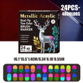 6-24 Pcs Dual Ended Metallic Acrylic Marker Two-color Touch-up Pen Waterproof Permanent for DIY Craft Drawing Graffiti Art Qme 24Pcs-48Colors