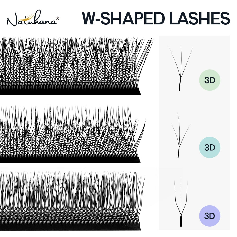 NATUHANA Premade Clover Fans Camellia U Shape Volume Eyelash Qme