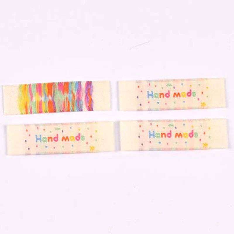 30pcs 12-53mm mixed styles Handmade Fabric Labels, Cute Print Cotton Sew On Tags for DIY Clothes Bags Crafts Decoration cp3859 Qme 14.5x50mm-6