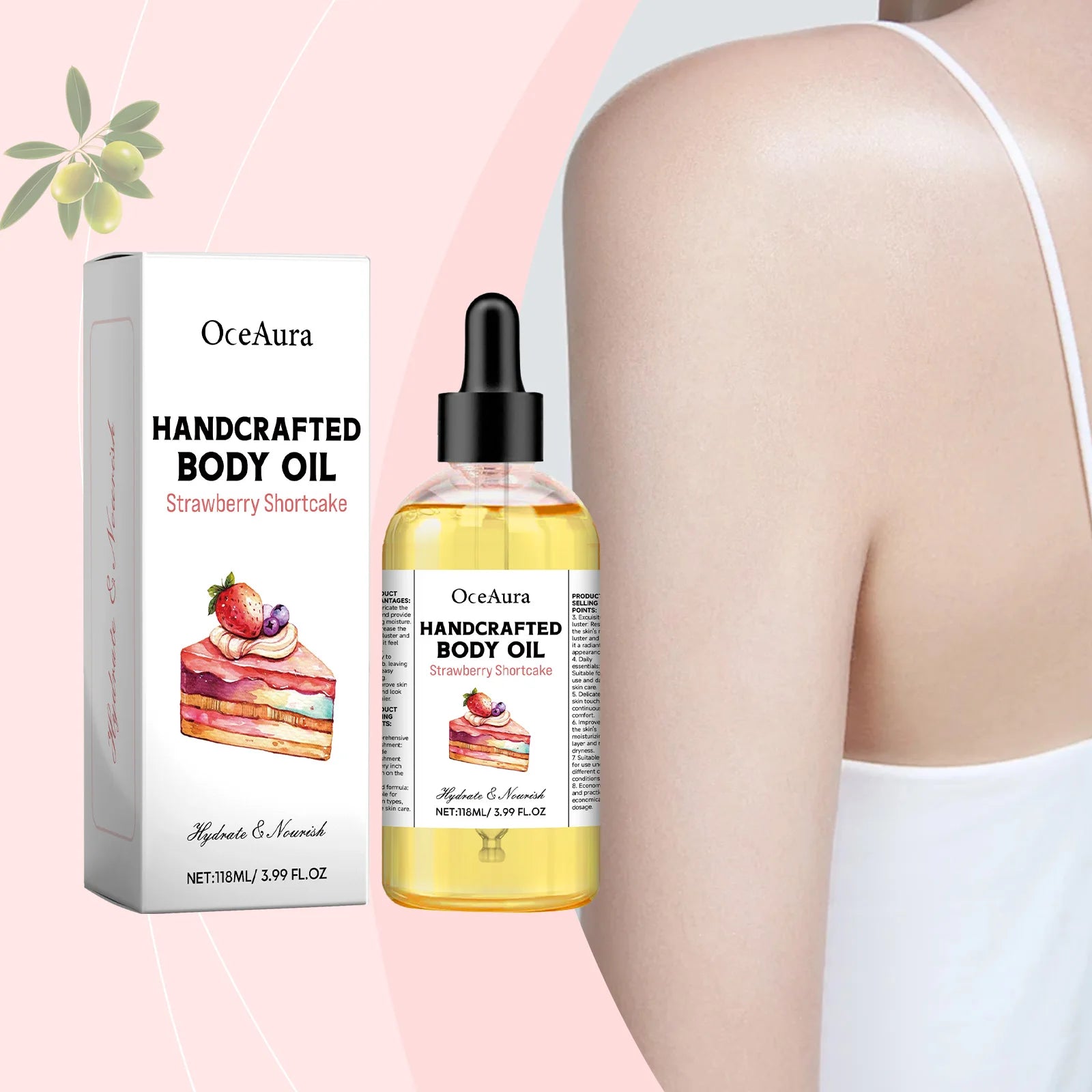 OceAura Body Serum Oil Dry Relief Moisturizing Peeling Improves Dullness Soft Smooth Brighten Skin Massage Essential Oil for Spa Qme