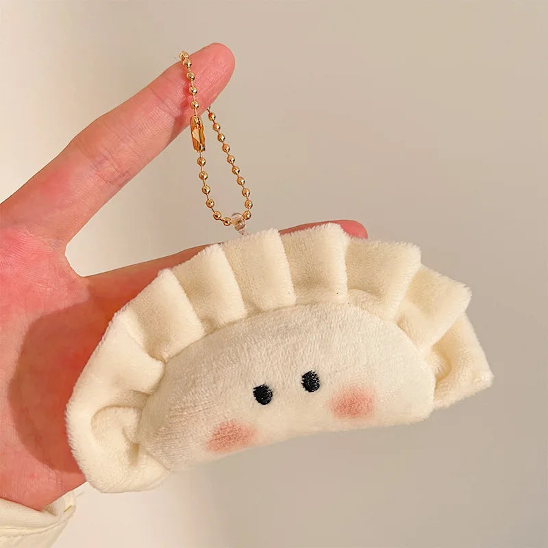Cute Dumpling Pendant Key Ring Plush Keychain Soft Stuffed Keyrings Qme