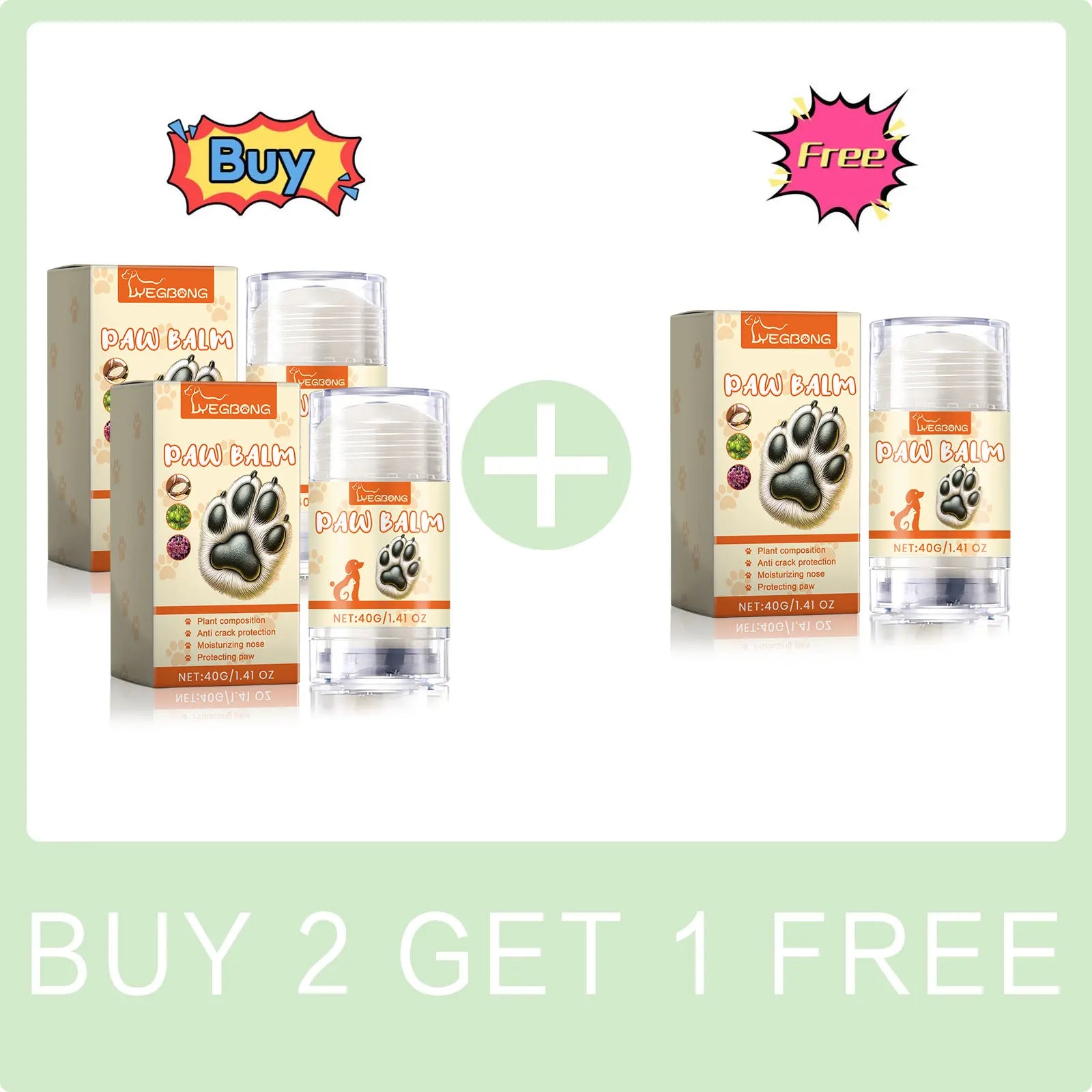 Pet Paw Balm Noses Paws Moisturizer Repair Dry Cracked Cat Foot Care Protector Lick Safe Repair Dry Cracked Dog Care Supplies Qme Buy 2 Get 1 Free