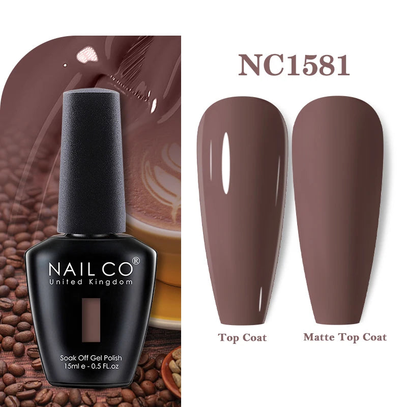 NAILCO Rubber Base Gel Polish Milky Pink Jelly White Beige 6Colors