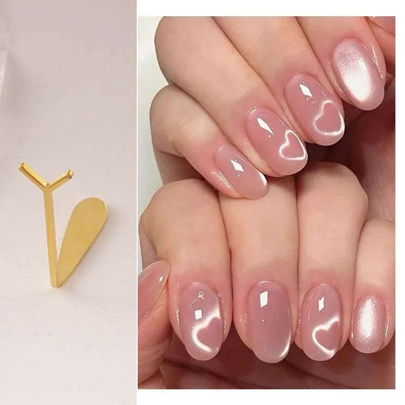 Y-shaped Cat Eye Magnet Wire Nail Art Magnetic Stripe Creating 3D Heart Cat Eye Nail Art Tools Accessories Multifunction Magnet Qme 1 pcs Gold