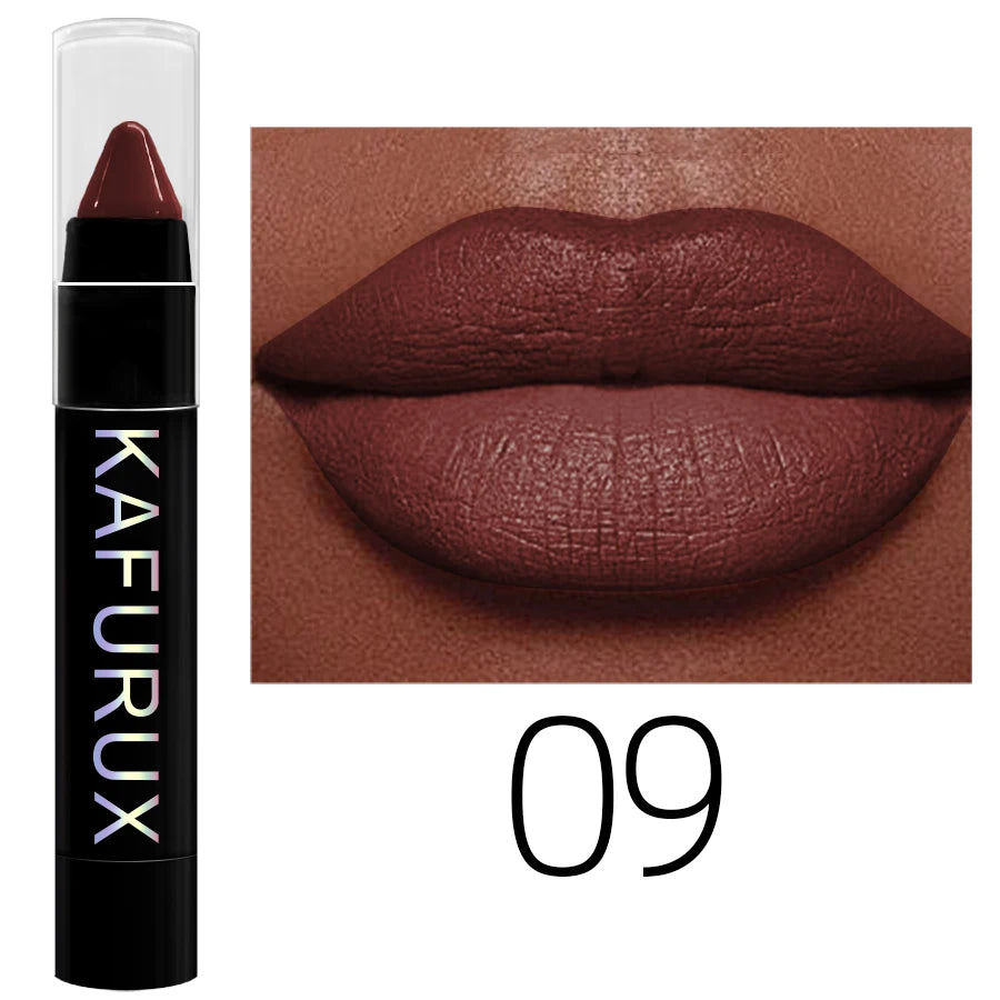 15 Colors Nude Velet Matte Lipstick Pencil Waterproof Long Lasting Qme 09