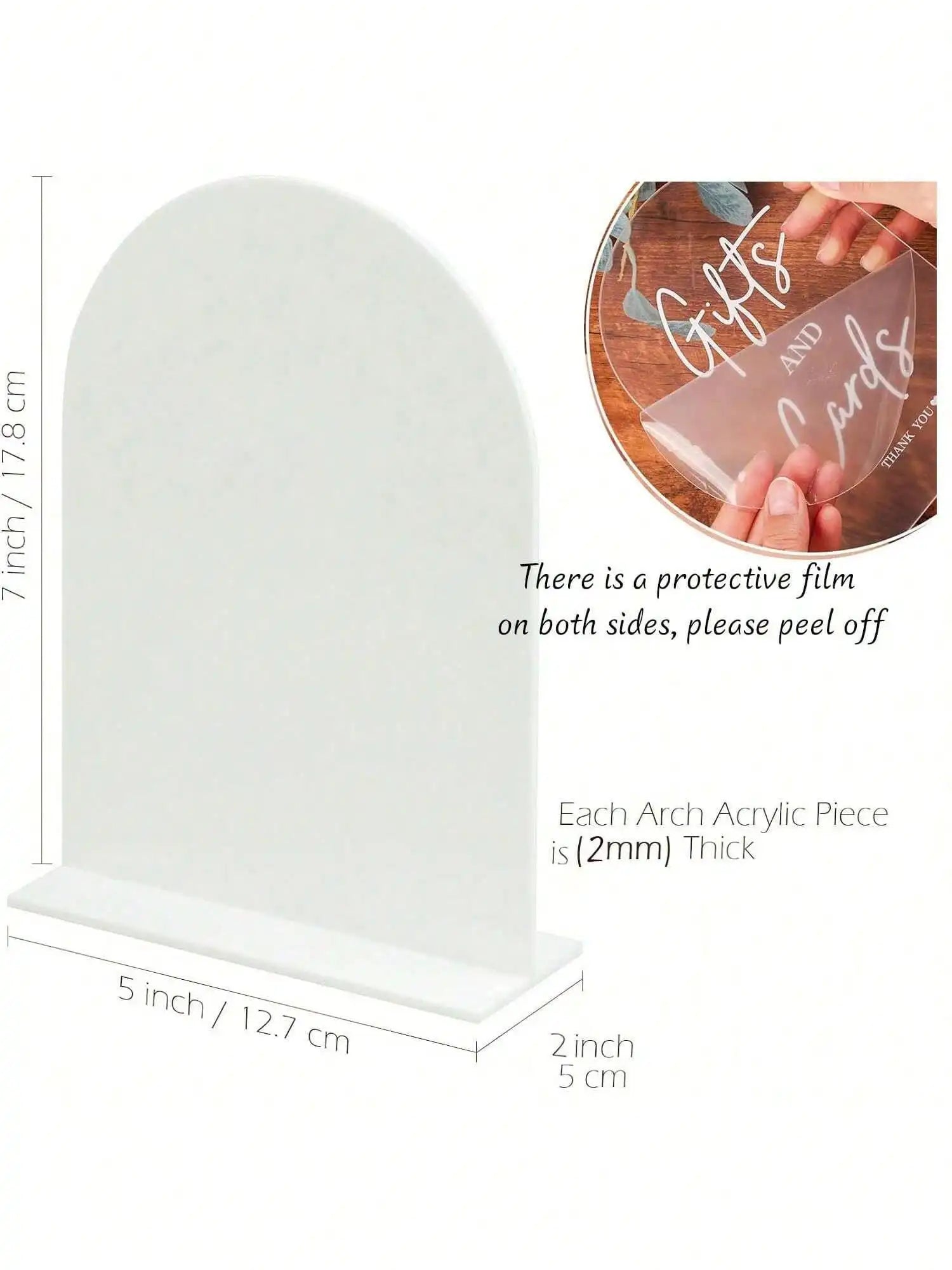 Clear Acrylic Wedding Signs Ceremony Reception 5x7 Inch Modern Guest Qme