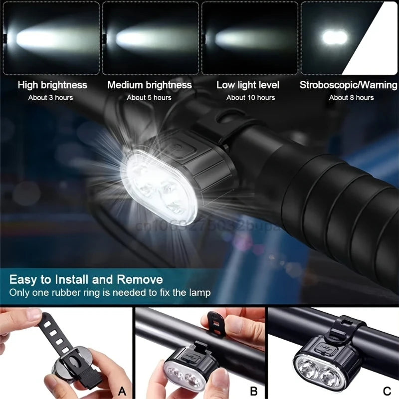 Cycling Bicycle Front Rear Light /Set Bike Defense Flashlight Stick MTB Waterproof Taillight LED Lantern Bicycle Accessories Qme