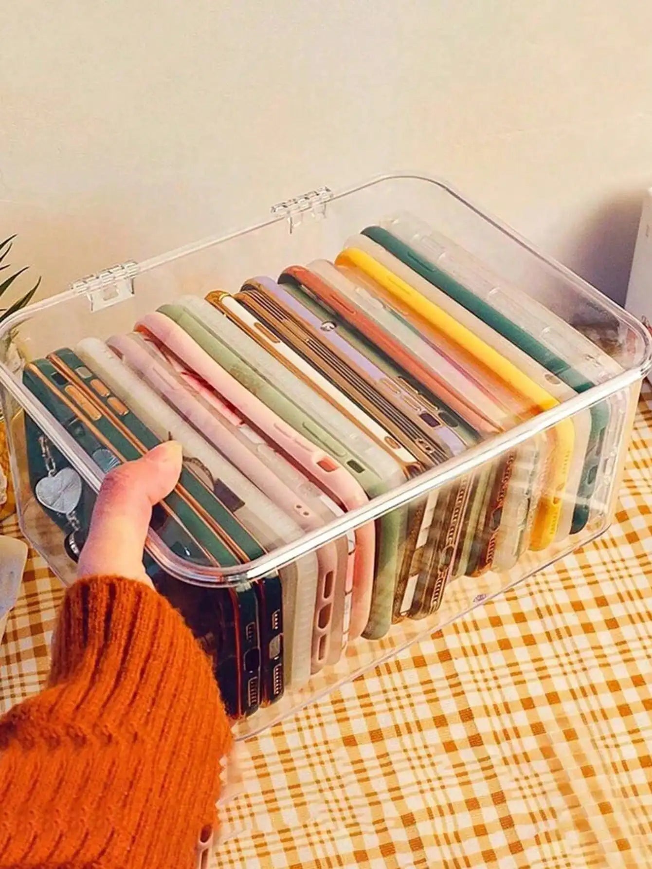 Jewelry Storage Box Flip-top Transparent Dust-proof Suitable Hair Qme