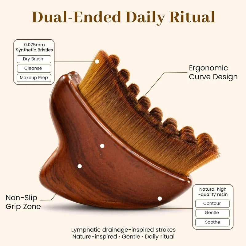Custom Logo Crescent-shaped Facial Contour Brush Lymphatic Drainage Qme