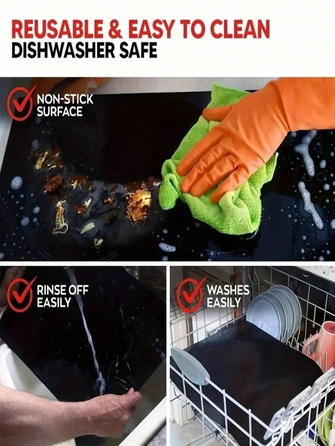 Oven Mat Non Stick Liners Bottom Electric Thick Heavy Duty Qme