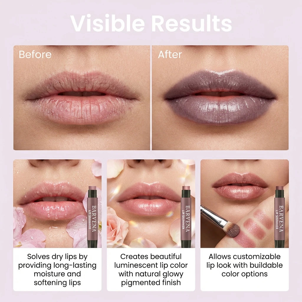 Lip Shimmer Dark Purple Tinted Lip Balm Stick Long Lasting Hydration with Natural Glowy Finish Moisturizing & Nourishing Makeup Qme
