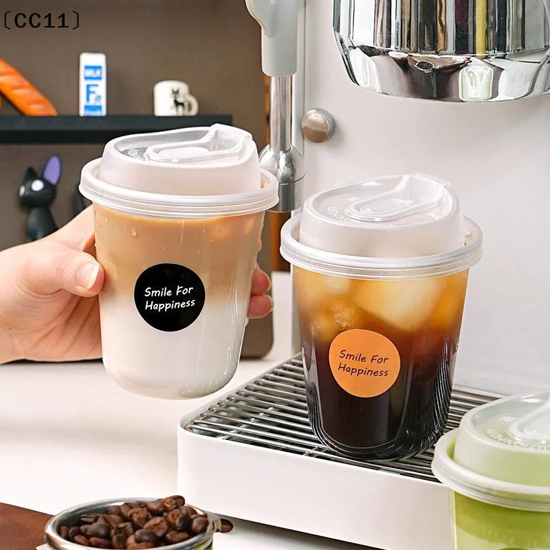 Transparent Coffee Cups Lids U-shaped Disposable Drink Milk Tea Qme