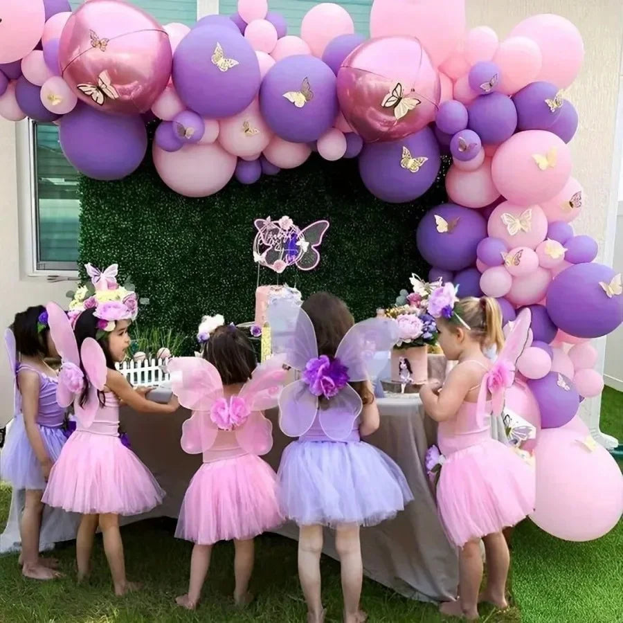 42pcs Pink and Purple Party Balloons Metallic Rose Red Purple Latex Balloons for Girls Birthday Wedding Party Decorations Qme