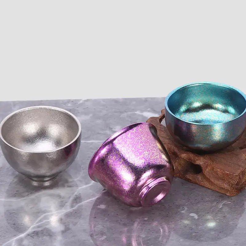 Pure Titanium Small Tea Cup Coffee Outdoor Portable Camping Tableware Qme