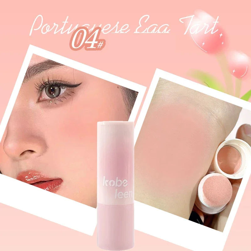 Double-ended Blush Stick Soft Face Brightening Contouring Shadow Blusher Powder Peach Pink Cheek Tint Korean Makeup Cosmetics Qme 04