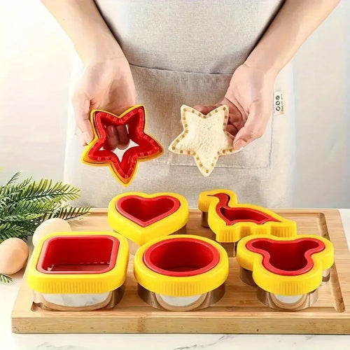 1/2/3/4/5/6PCS Stainless Steel Cookie Cutters Set - Animal & Heart Shapes for DIY Baking, Bread, Sandwich, Gift for Kids Qme