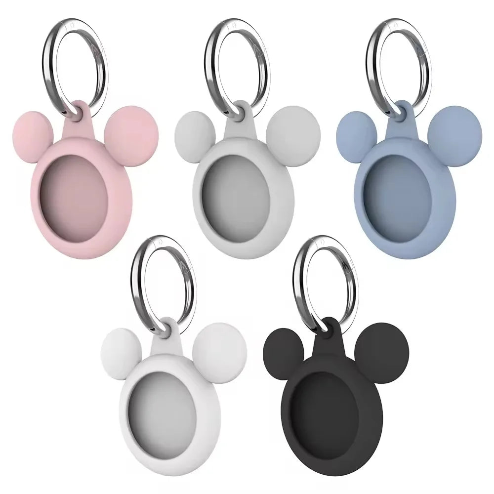 For Apple Airtag Liquid Silicone Case Soft Anti-scratch Protective Sleeve For Airtag Anti-lost Protection Cover AirTag Keychain Qme