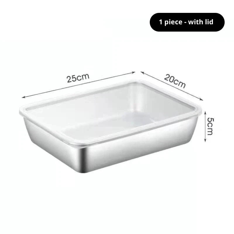 Multi-set 1 2 3 Durable 304 Stainless Steel Food Boxes Kitchen Qme 7