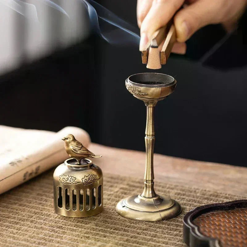 Magpie Hollow Lamp Sandalwood Fragrance Censer Smoking Backflow Incense Holder Tea House Ornaments Study Room Home Decor Qme
