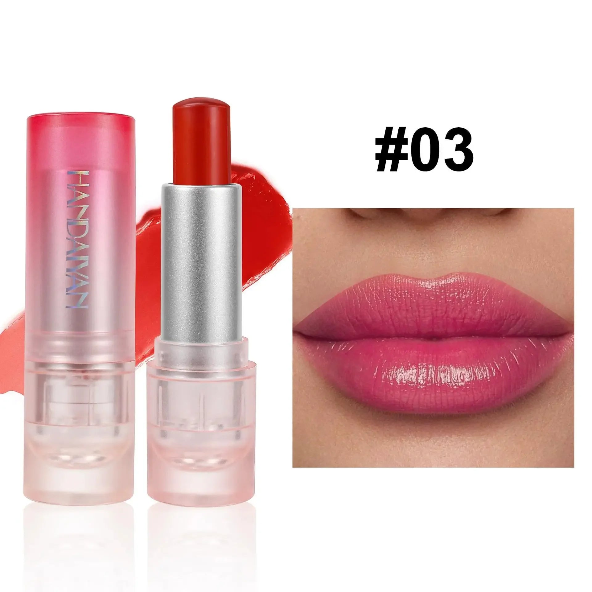 Moisturizing Color Lipstick Jelly Gloss Moisturizing Waterproof Crystal Balm Pink Glitter Lips Care Makeup Long Lasting Qme A3
