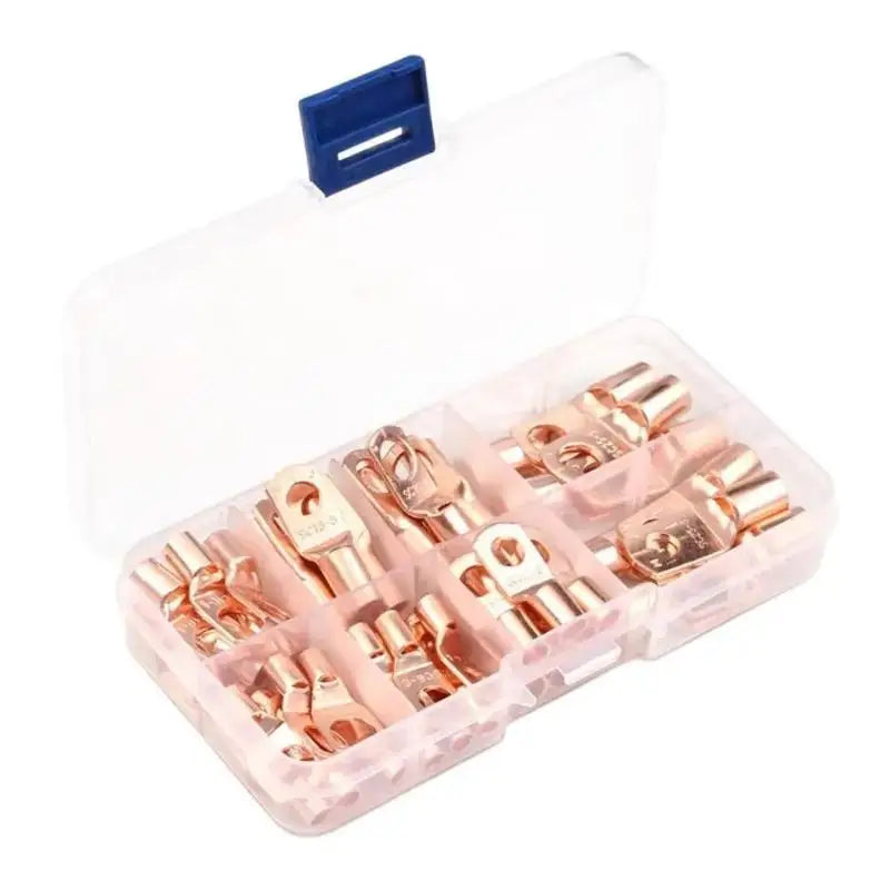 60Pcs Bolt Holes Tinned Car Copper Cable Lug Battery Terminal Group Wire Terminal Kit Connector Group Terminal SC6-6 SC16-8 Qme A