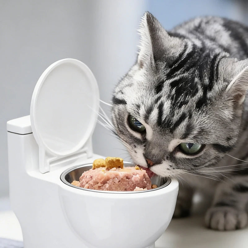 Cat Dog Small Funny Bowl Dogs Cats Hilarious Gravity Toilet Water Qme